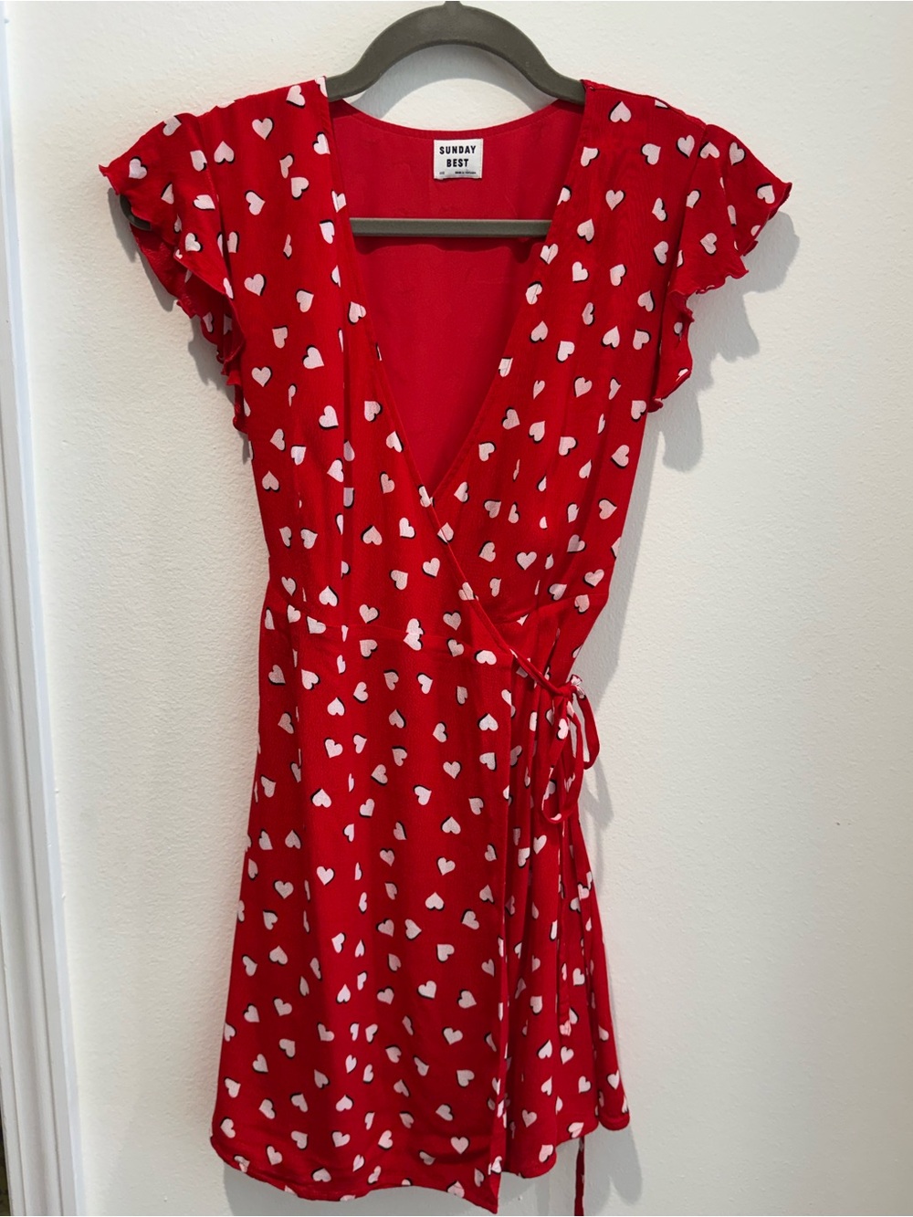 Aritzia Sunday Best Hearts Wrap Dress